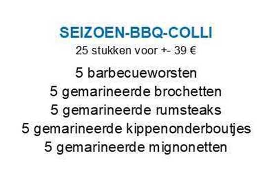 Afbeelding van Seizoensbarbecuecolli (zie info)